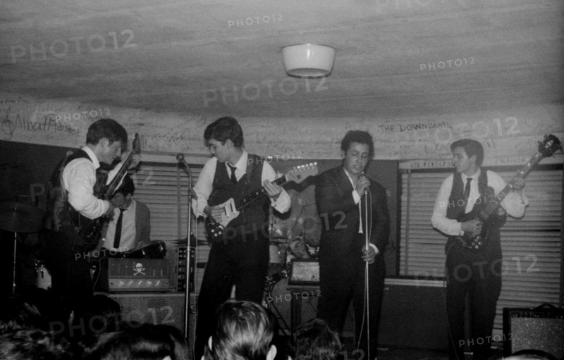 Rock band performing at the Golf-Drouot, 1964