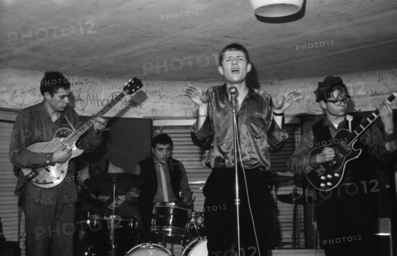 Rock band performing at the Golf-Drouot, 1964