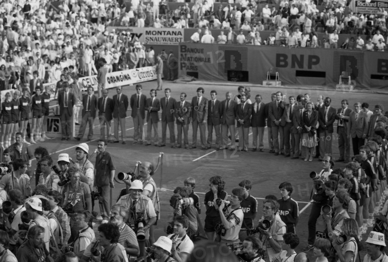 Trophy ceremony at the 1984 French Open