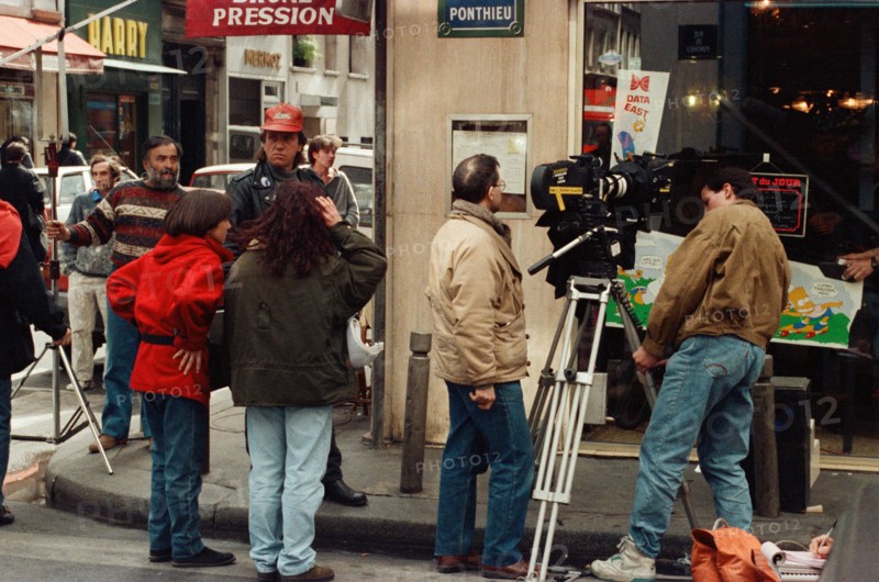Yves Rénier on the set of the "Commissaire Moulin" TV series