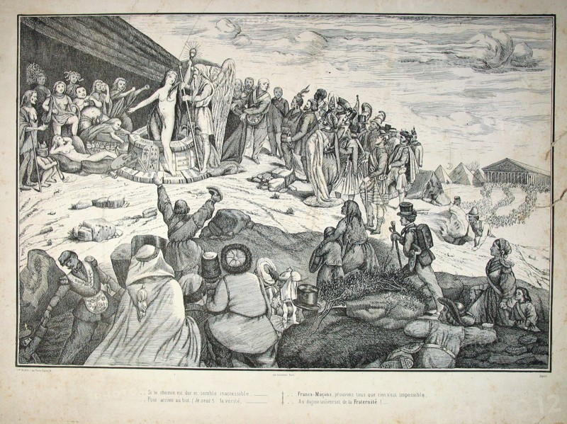 Allegoric engraving of the Fraternity, Desborde