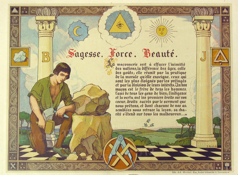 The Apprentice, after design by Oswald Wirth,  J. Andrès