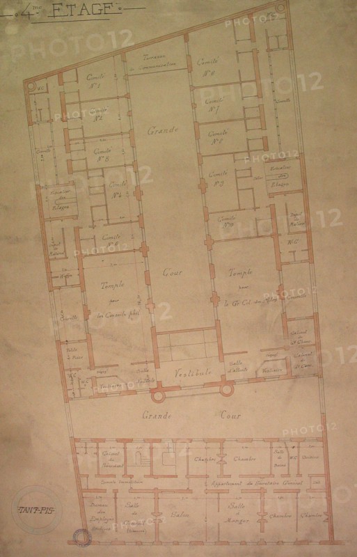 Plans du Grand Orient de France, 4e étage