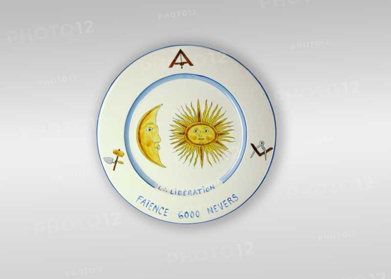 Masonic earthenware plate