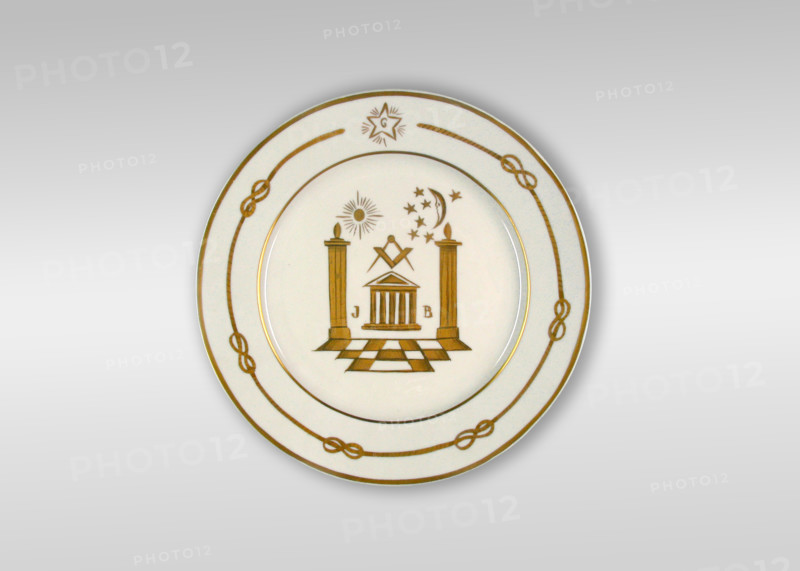 Masonic Limoges porcelain plate
