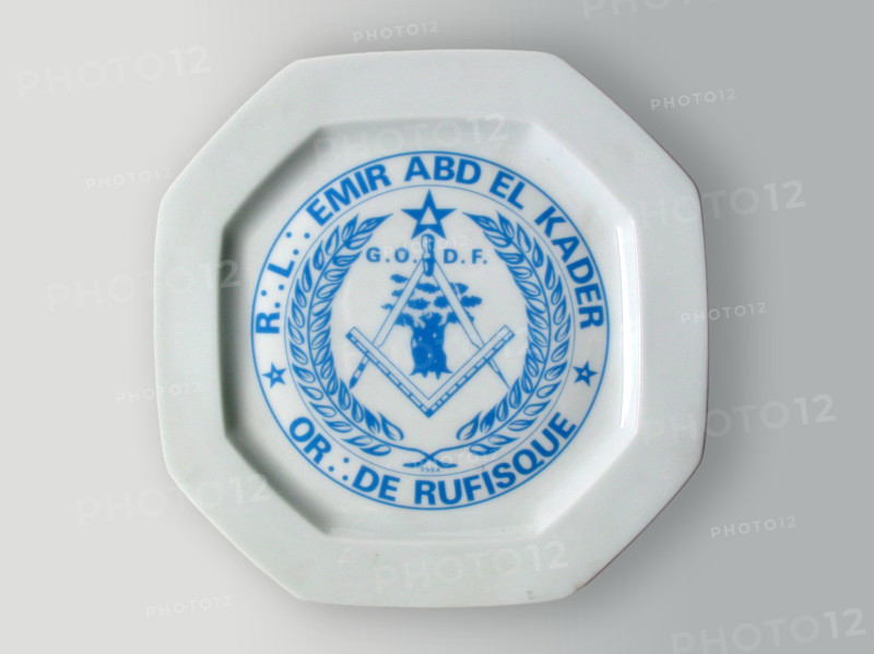 Octagonal porcelain plate.