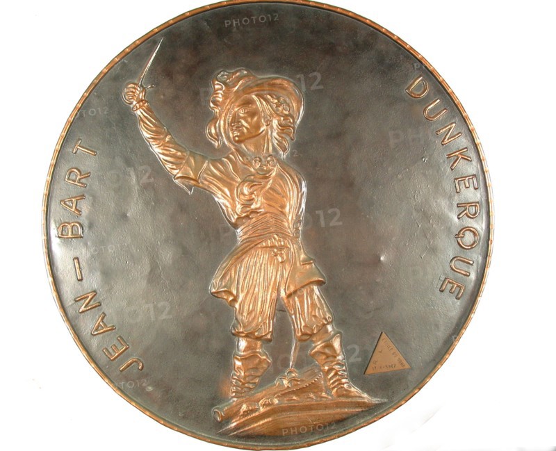 Metal plaque depicting the corsair ‘Jean Bart – Dunkirk’.