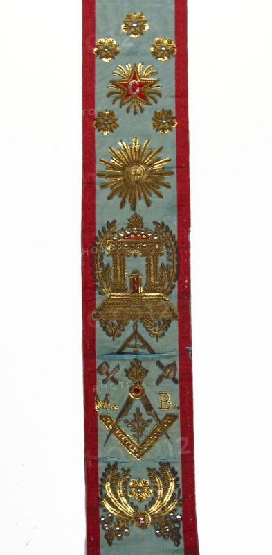 Master Mason’s sash (cordon), Ancient and Accepted Scottish Rite.