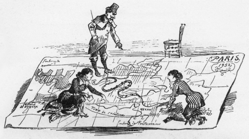 Le plan de Paris, illustration de Robida