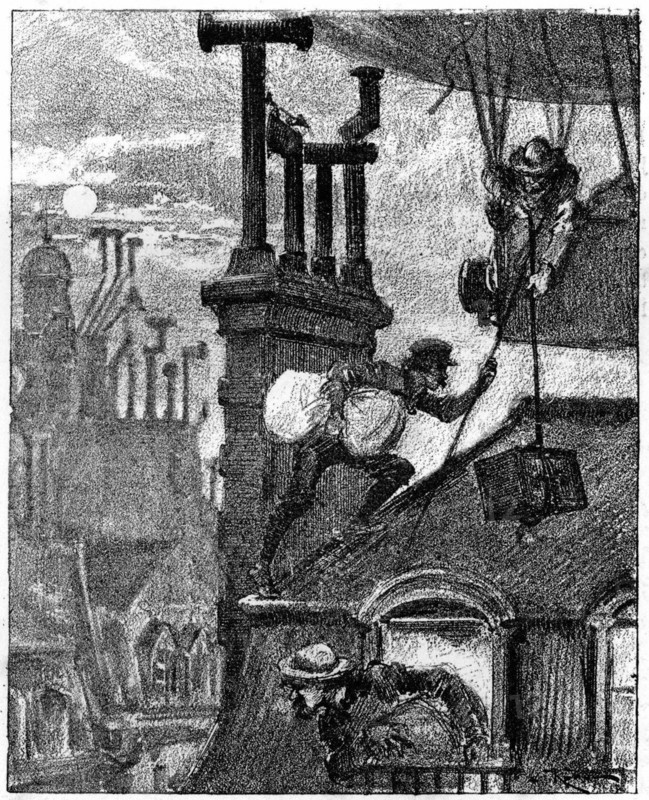 Air thieves, illustration by Robida
