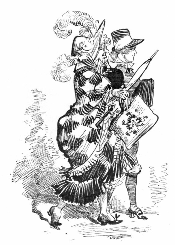 Student arriving in class, illustration by Robida