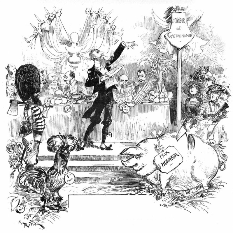 Député au concours régional, illustration de Robida