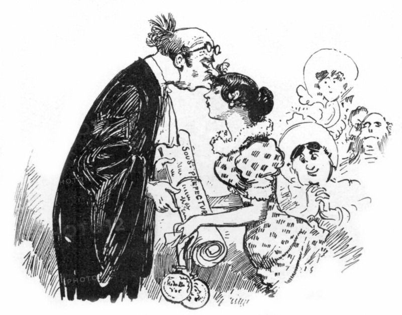 Distribution des prix au Conservatoire politique, illustration de Robida