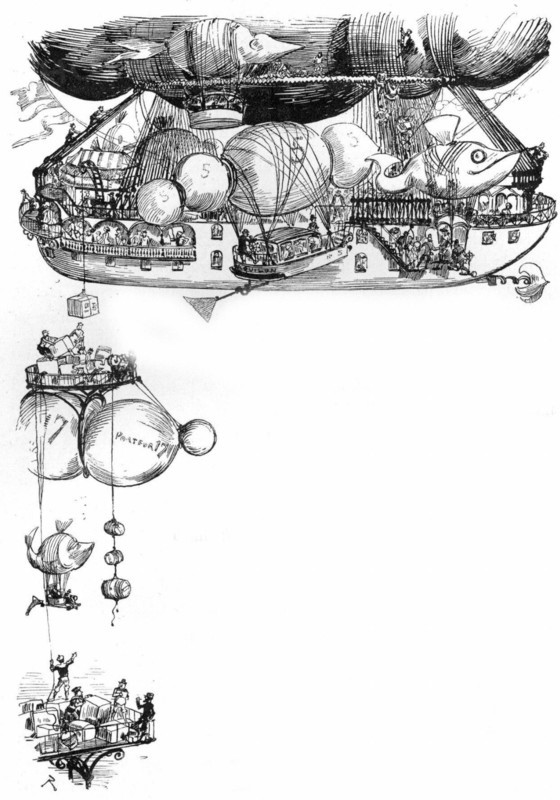 Transatlantic Balloon, seen by Robida