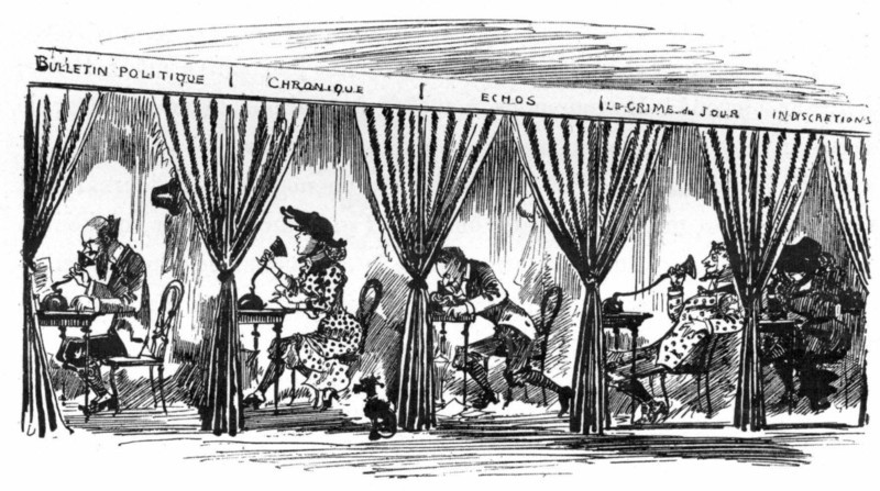 Journalists et the newsroom, caricature