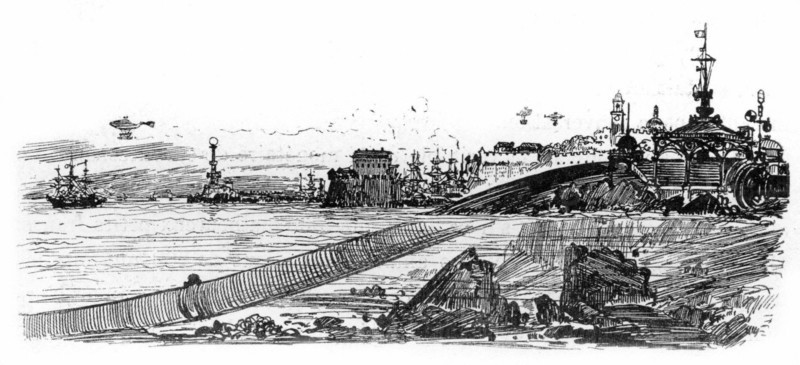 Tube station of Brest, illustration by Robida