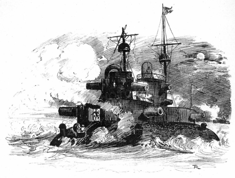 The siege of Buenos Aires, illustration by Robida