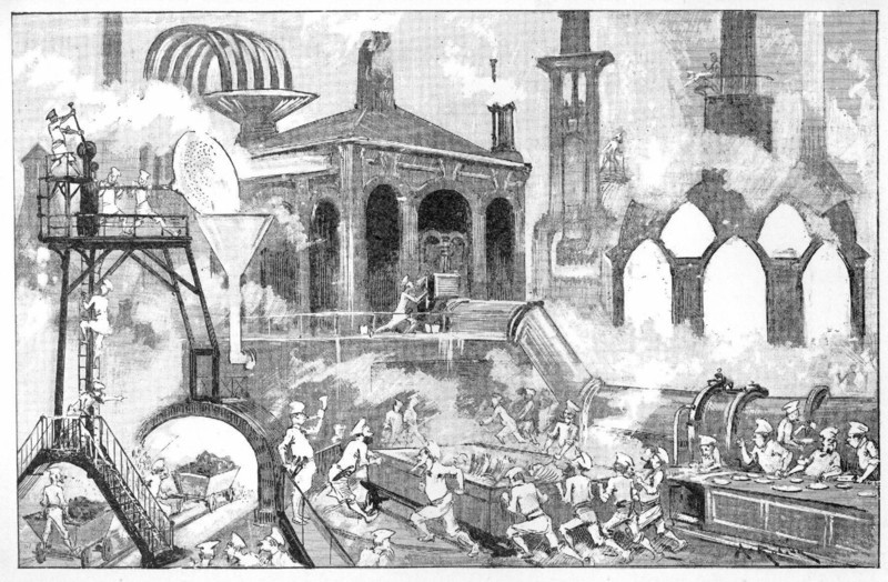 The great food factory, illustration by Robida