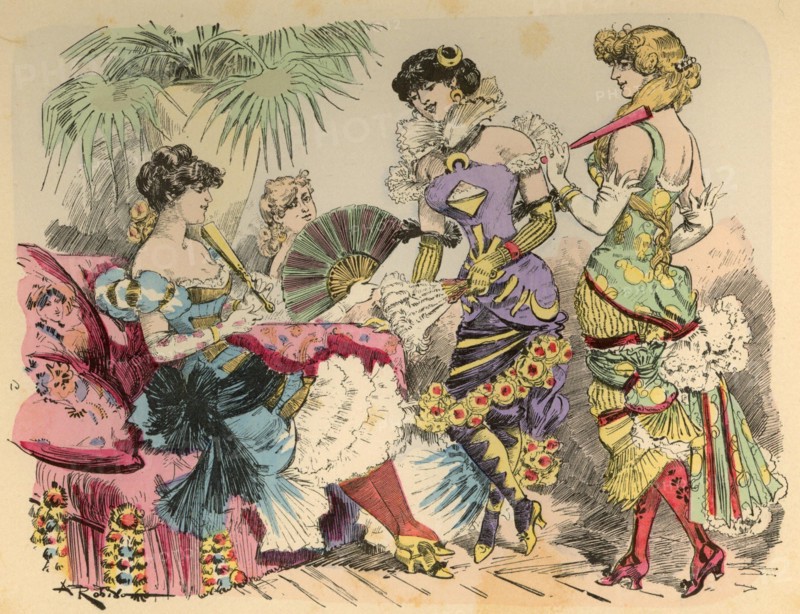 Modes de soirée en 1952, illustration de Robida