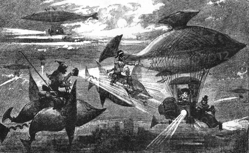 Air Police, illustration by Robida