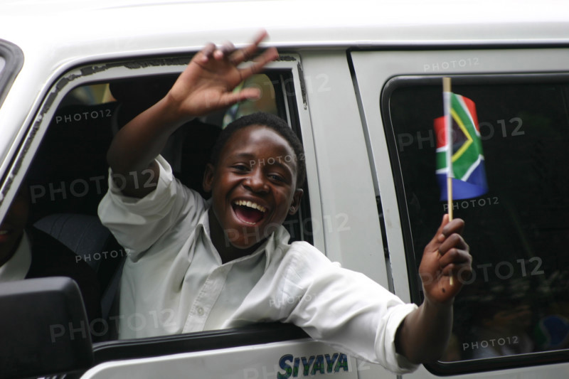 A Bafana Bafana fan shows his colours after South Africa beat Paraguay in an international friendly.