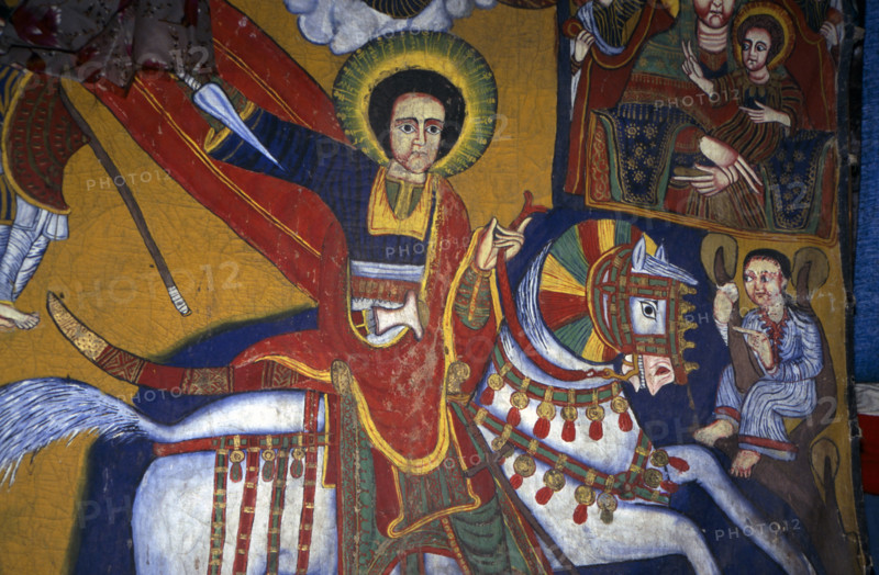 TAPESTRY IN MONASTERY, LALIBELA, ETHIOPIA