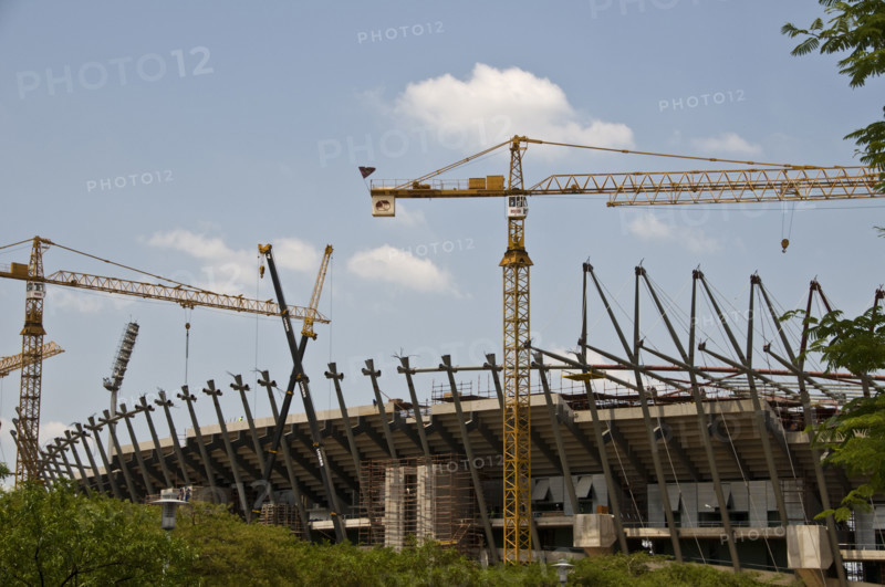 Construction of the new grandstands and refurbishment of The Royal Bafokeng Sports Palace in Phokeng near Rustenburg.  The stadium will be used for 2010 FIFA World Cup Soccer.