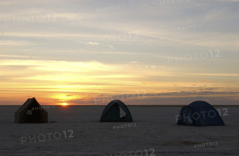 Camping on the pans.