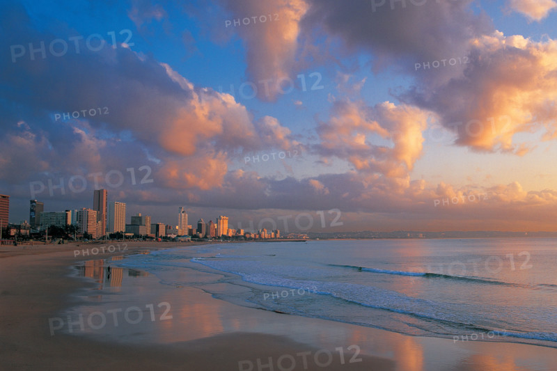 DURBAN CITY SKYLINE AT SUNRISE