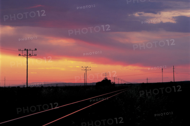 TRAIN TRACKS AT SUNSET