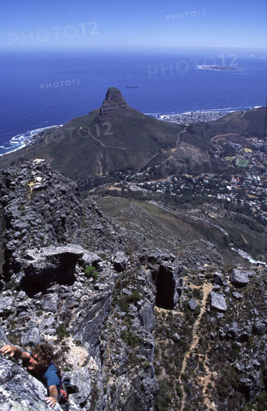 Climbing on Africa Ledge, Table Mountain