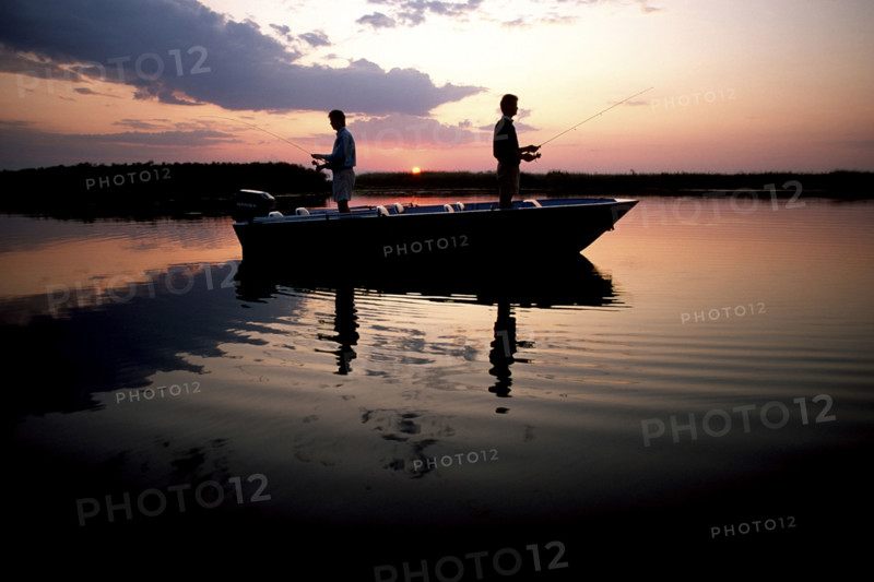 Fishing at sunrise