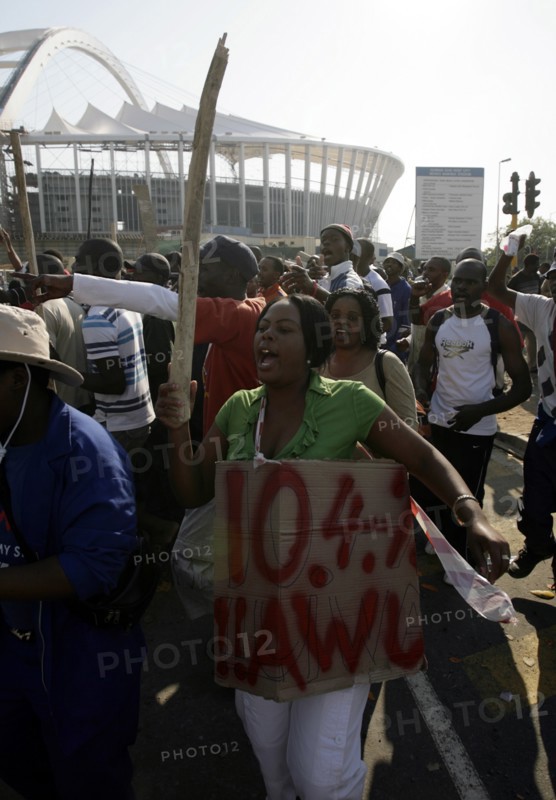Grève des ouvriers sur le chantier du stade de Durban, Afrique du Sud