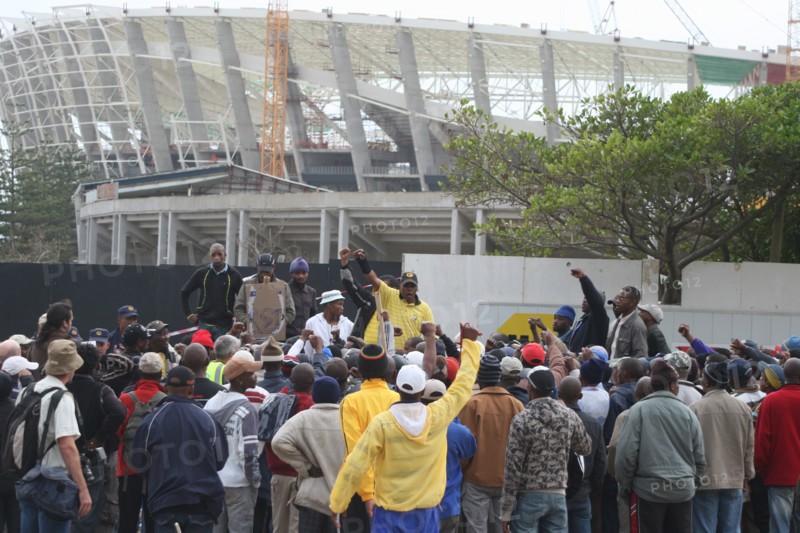 Grève des ouvriers sur le chantier du stade de Durban, Afrique du Sud