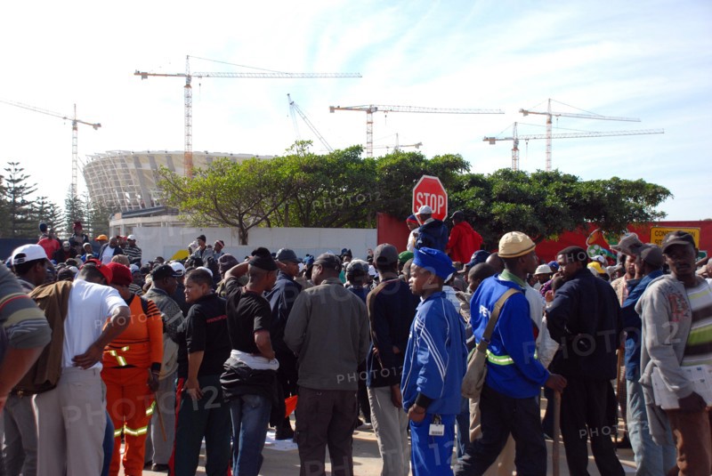 Grève des ouvriers sur le chantier du stade de Durban, Afrique du Sud