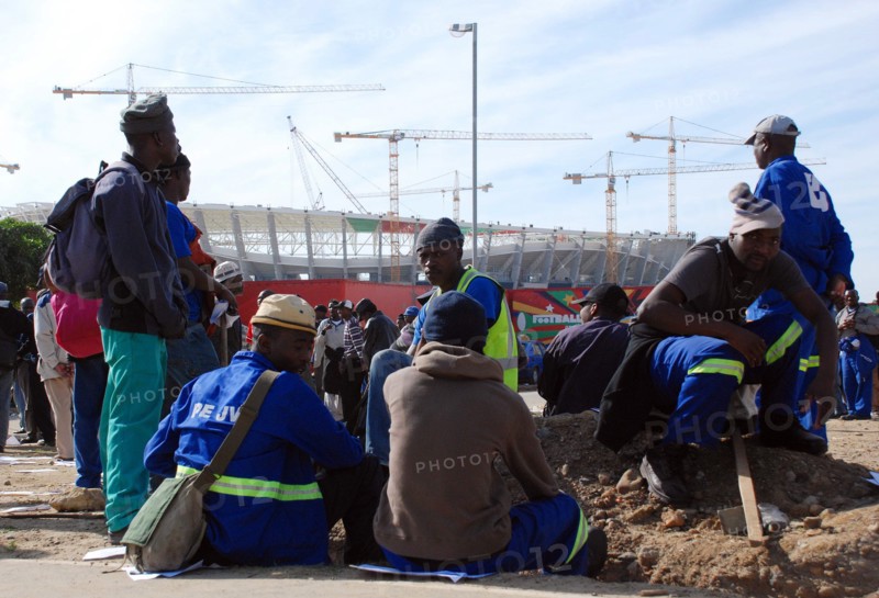Grève des ouvriers sur le chantier du stade de Durban, Afrique du Sud