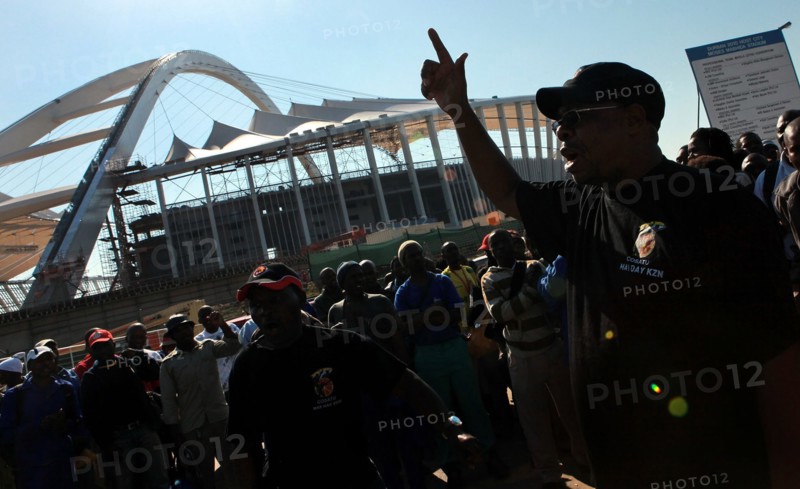 Grève des ouvriers sur le chantier du stade de Durban, Afrique du Sud