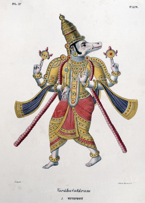 Vishnu, un des dieux de la Trinité hindoue (Trimurti) dans son troisième avatar