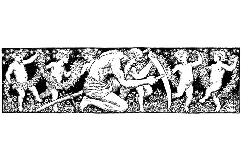 Old Father Time sharpening his scythe