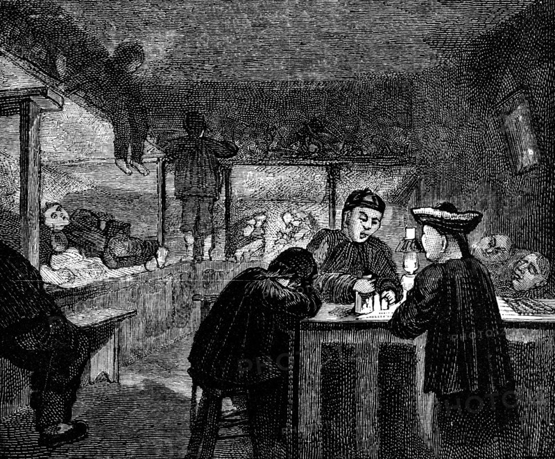 Opium den in San Francisco. 1870