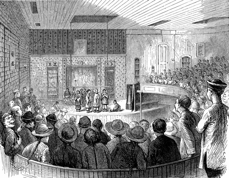 Théâtre chinois,  San Francisco. 1870