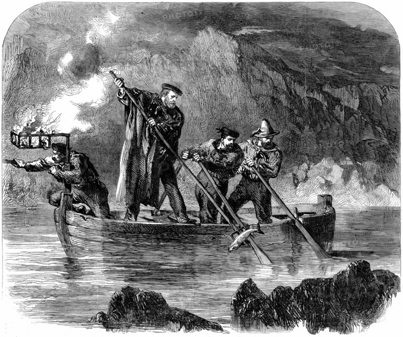 Guiseppe Garibaldi pêchant au harpon à Caprera