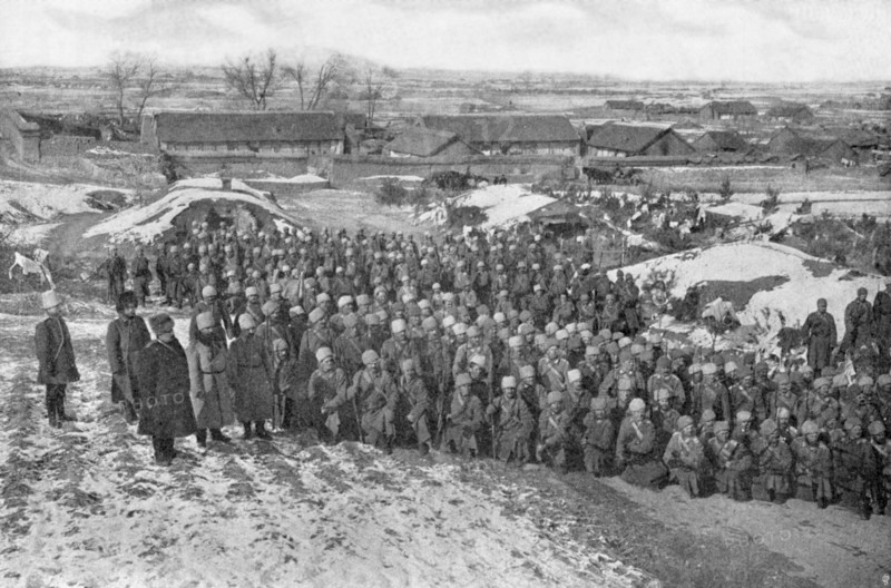 Russo-Japanese War 1904-1905, Cossacks of the Krasnogarsk Regiment being drilled
