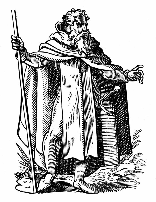 Gravure représentant St Jean de Jérusalem, fondateur de l'Ordre de Malte