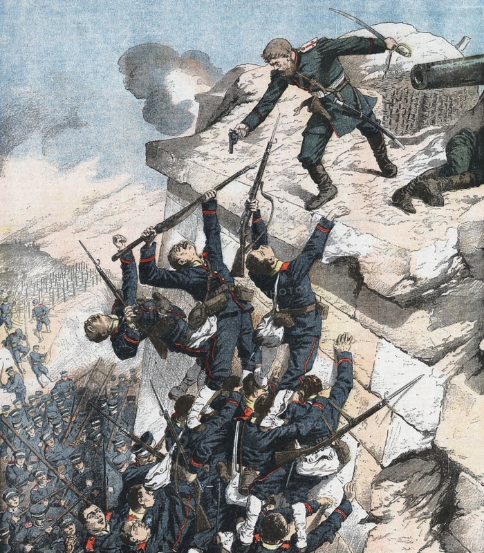 Guerre russo-japonaise 1904-1905, le Capitaine Lebedief défend héroïquement le bastion à Port Arthur