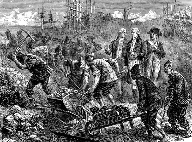 Wood  engraving showing John Howard