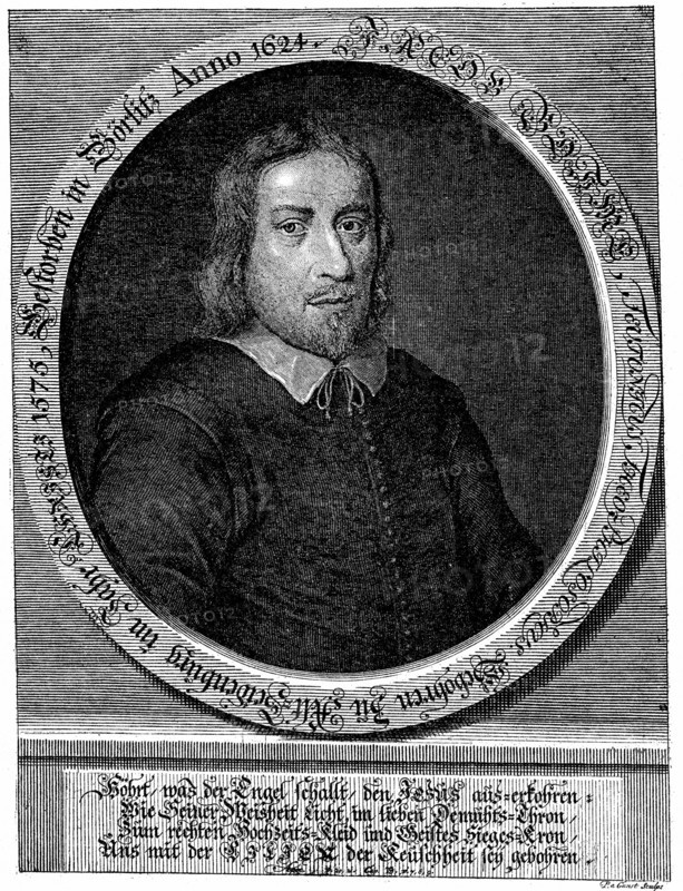 Engraving showing Jacob Behmen (1575-1624) German theosophist, mystic and alchemist