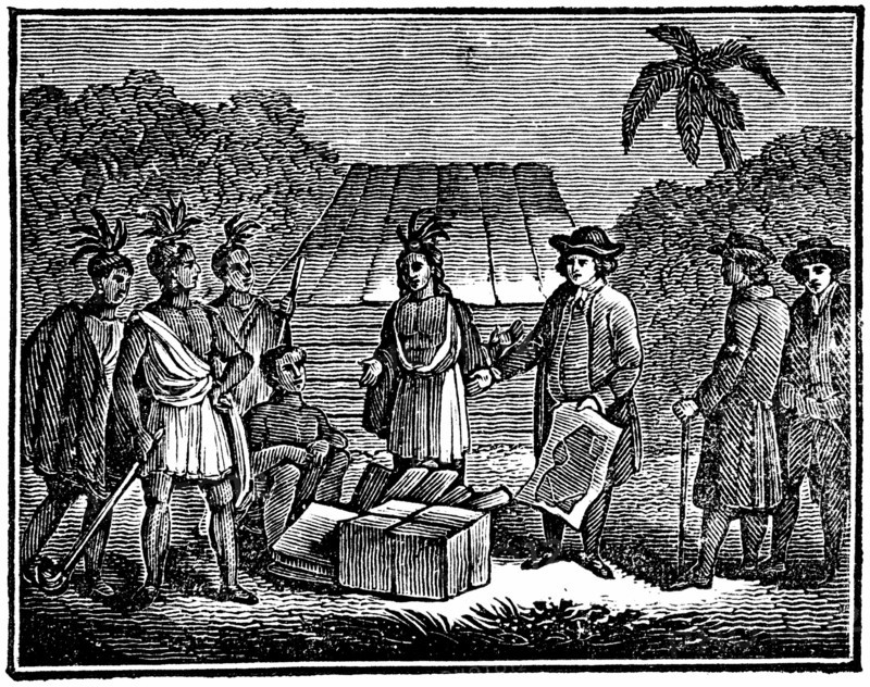 William Penn avec des indiens d'Amériques