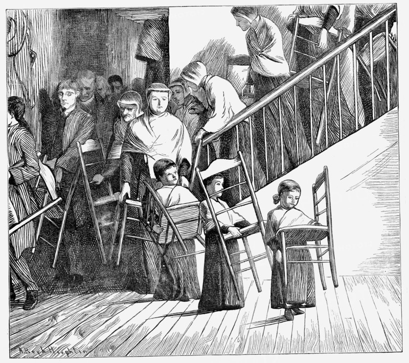 Engraving showing Shakers