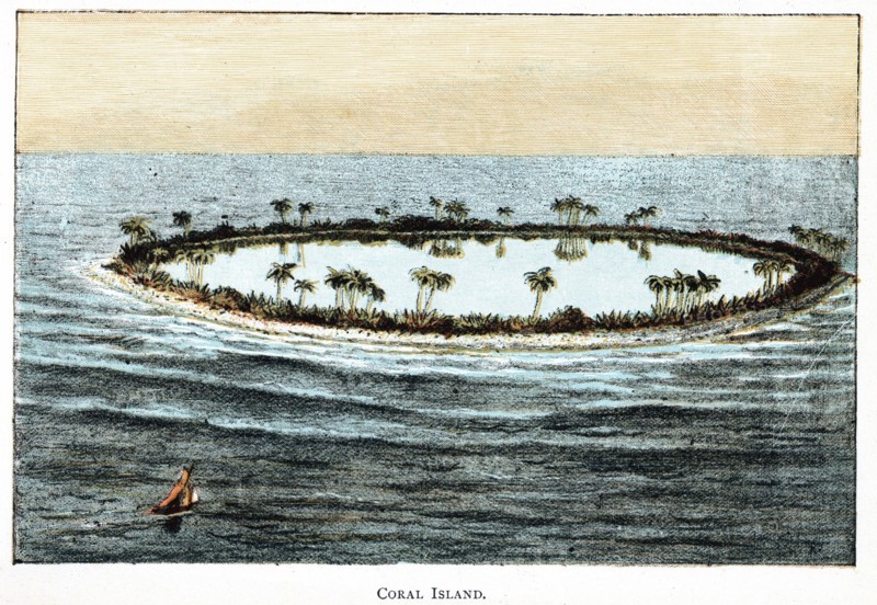Recif de corail entourant un lagon
